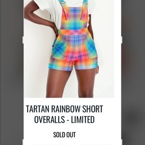 Blackmilk Tartan Rainbow Short Overalls-NWT-limited